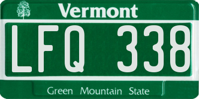 VT license plate LFQ338