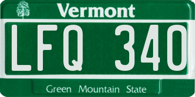 VT license plate LFQ340