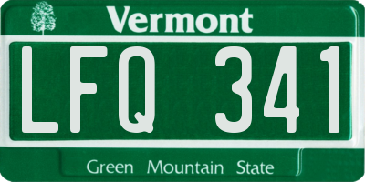 VT license plate LFQ341