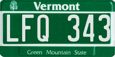 VT license plate LFQ343