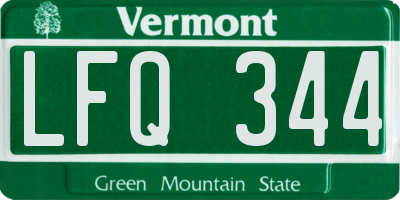 VT license plate LFQ344