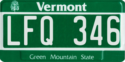 VT license plate LFQ346