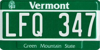 VT license plate LFQ347