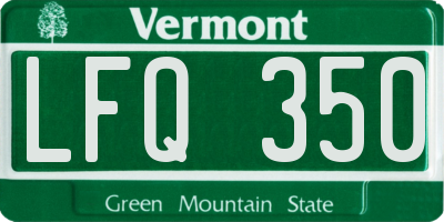 VT license plate LFQ350