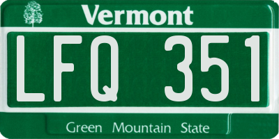 VT license plate LFQ351