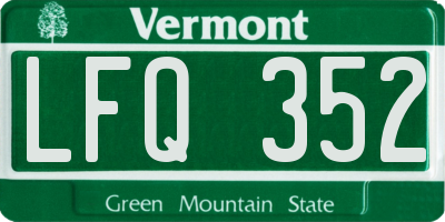 VT license plate LFQ352