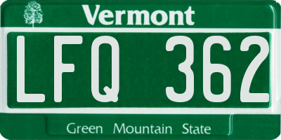 VT license plate LFQ362