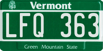 VT license plate LFQ363