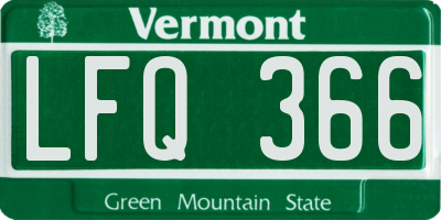 VT license plate LFQ366