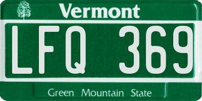 VT license plate LFQ369