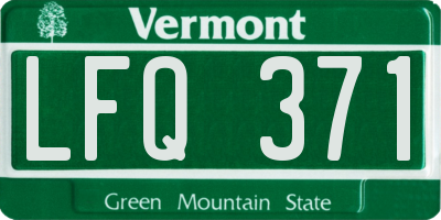 VT license plate LFQ371
