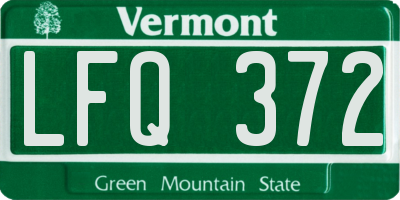 VT license plate LFQ372