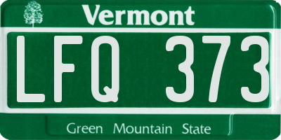 VT license plate LFQ373