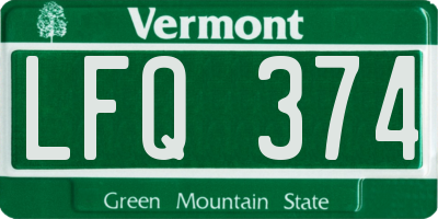 VT license plate LFQ374