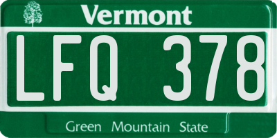 VT license plate LFQ378