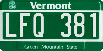 VT license plate LFQ381