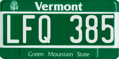 VT license plate LFQ385