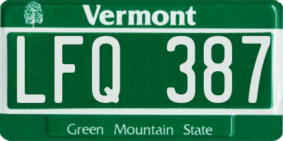 VT license plate LFQ387