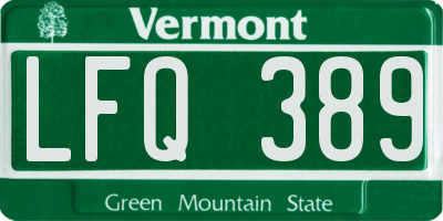 VT license plate LFQ389