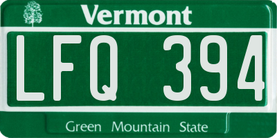 VT license plate LFQ394