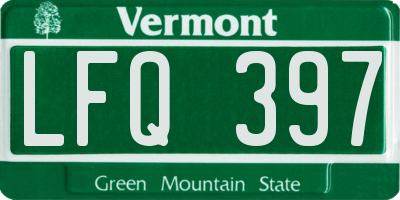VT license plate LFQ397