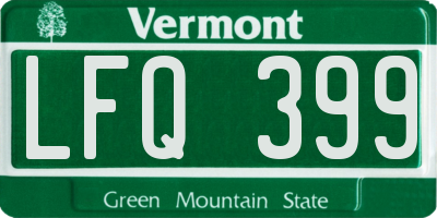 VT license plate LFQ399