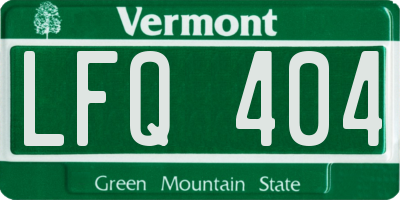 VT license plate LFQ404