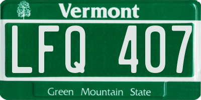 VT license plate LFQ407