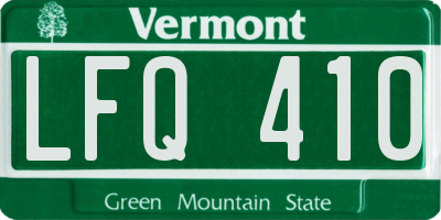 VT license plate LFQ410