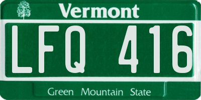 VT license plate LFQ416