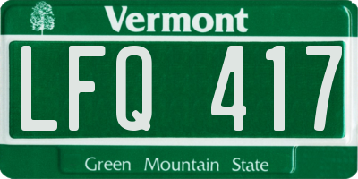 VT license plate LFQ417