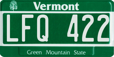 VT license plate LFQ422