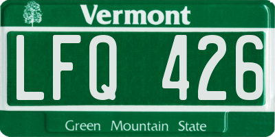 VT license plate LFQ426