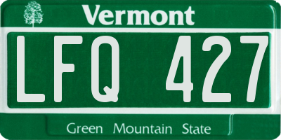 VT license plate LFQ427