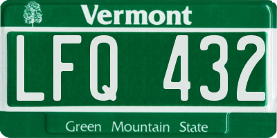 VT license plate LFQ432