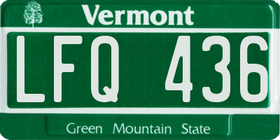 VT license plate LFQ436