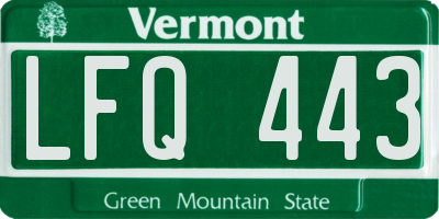 VT license plate LFQ443