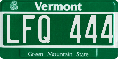 VT license plate LFQ444