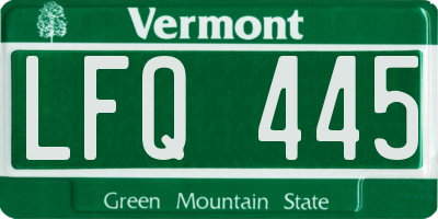 VT license plate LFQ445