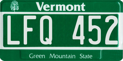 VT license plate LFQ452