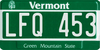 VT license plate LFQ453