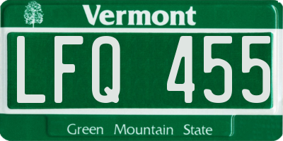 VT license plate LFQ455