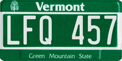 VT license plate LFQ457