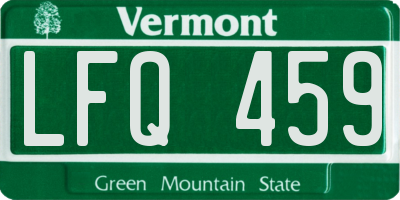 VT license plate LFQ459