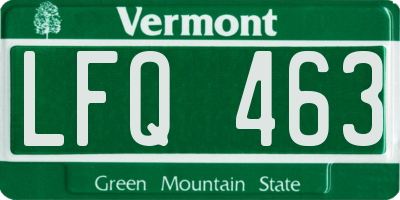 VT license plate LFQ463