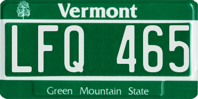 VT license plate LFQ465