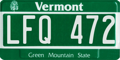 VT license plate LFQ472