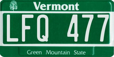 VT license plate LFQ477
