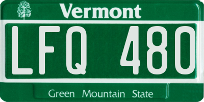 VT license plate LFQ480