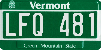 VT license plate LFQ481
